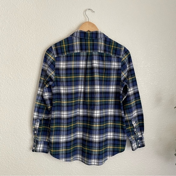 Vineyard Vines Women’s Pine Plaid Flannel Relaxed Button-Down Shirt 0 Green Blue - Picture 3 of 8